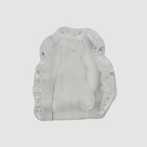 Crystal D' Arques Clear Ice Horse Head Paperweight Sculpture, France, 1 lb. 6 Oz